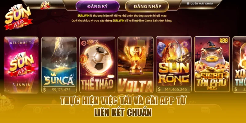 Thực hiện việc tải và cài app từ liên kết chuẩn